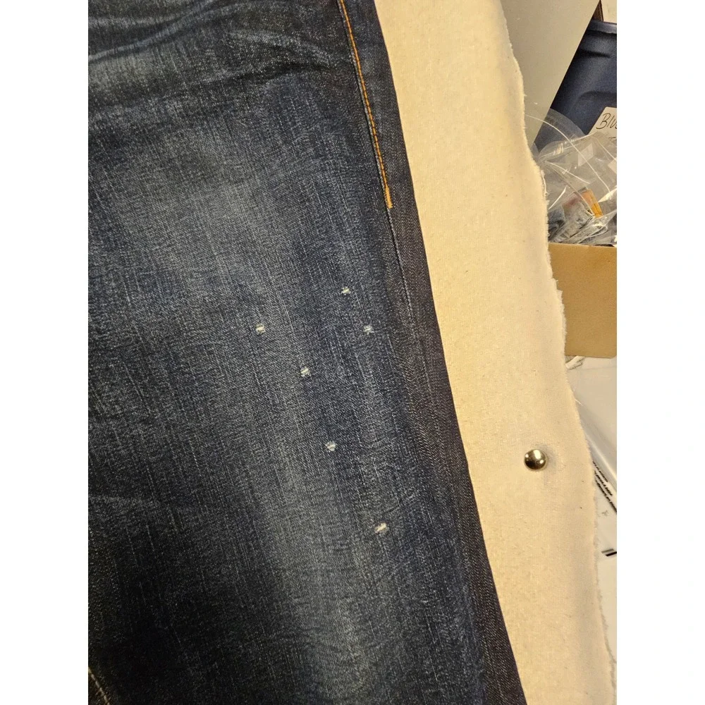 True Religion Ricky Straight‎ Leg Jeans Mens 44x34 Dark Wash FLAP USA Distressed